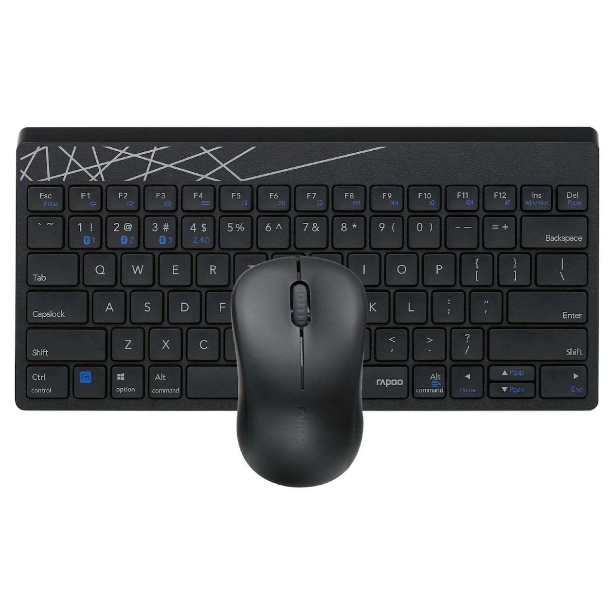 Rapoo Draadloze Combo set toestenbord en muis Multi-mode 8000M Toetsenbord Zwart afbeelding