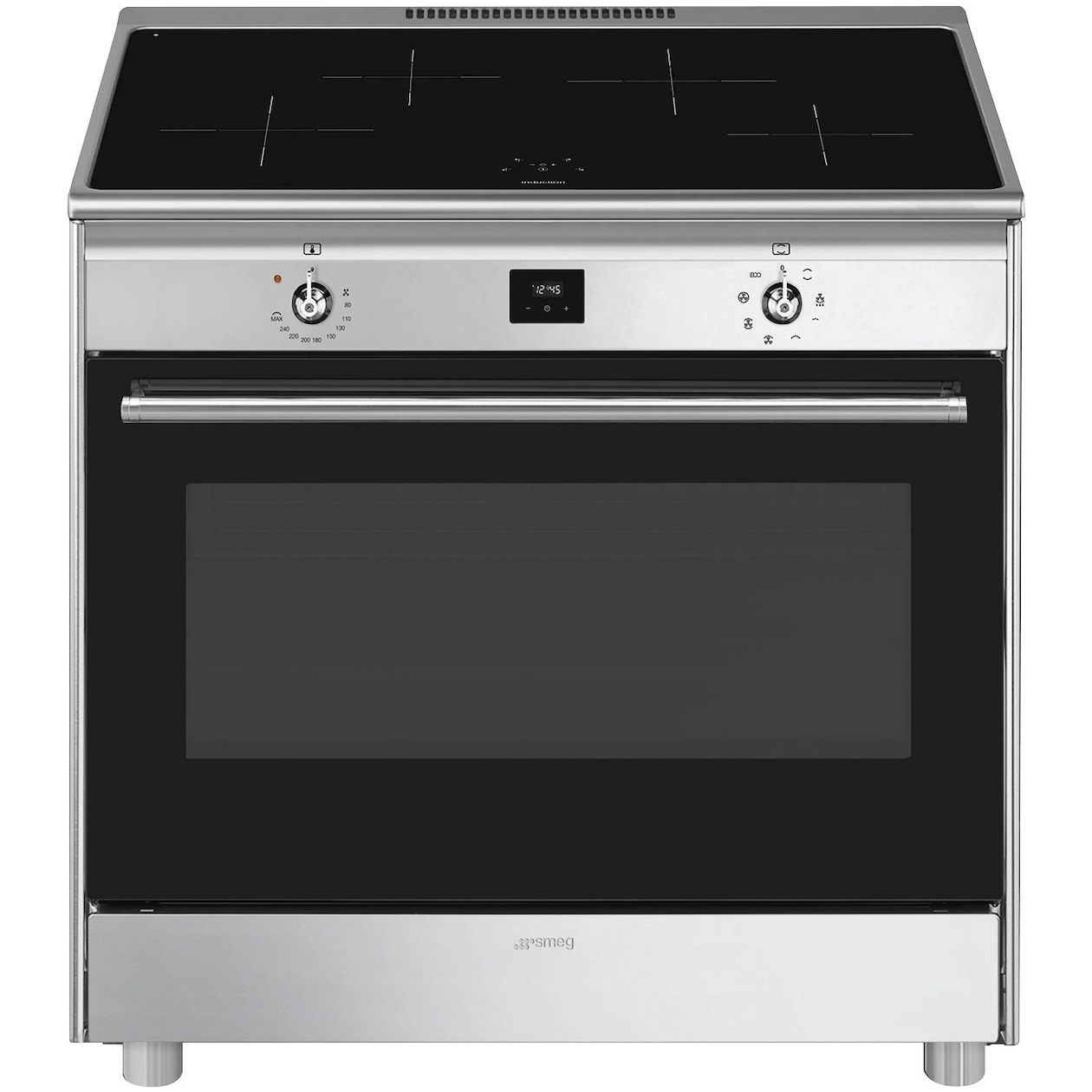 Smeg CG90CIXT Inductie fornuis Zwart