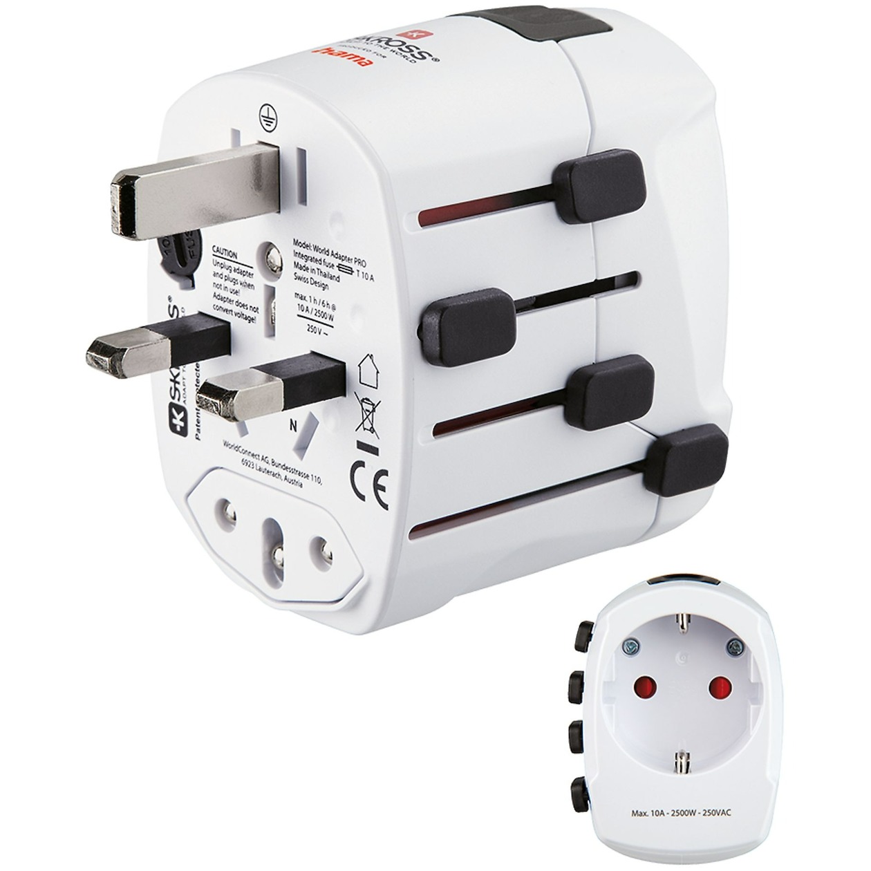 Hama Wereldreisadapter World Travel Pro, 3-polig Wifi adapter Wit afbeelding