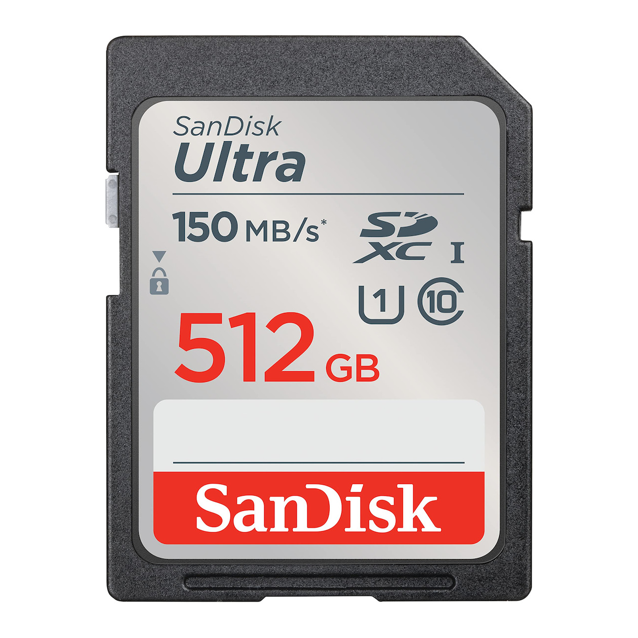 SanDisk SDXC Ultra 512GB 150mb/s C10 UHS-I SD-Kaart Zwart