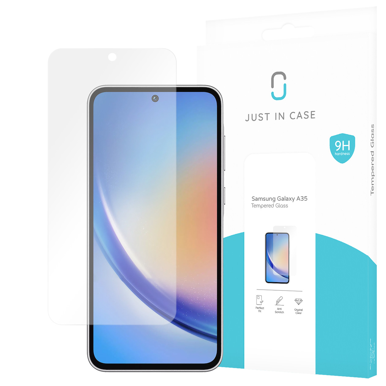 Just in Case Tempered Glass voor Samsung A35 Smartphone screenprotector afbeelding