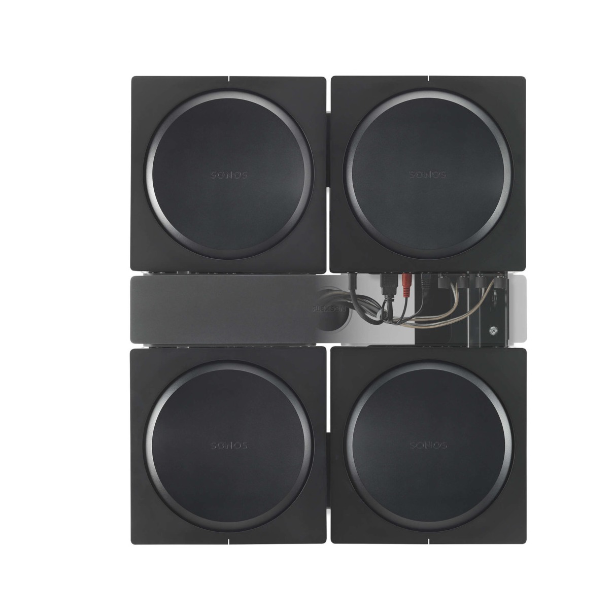 Flexson FLXSAWX4WM1021 SONOS AMP MUURBEUGEL VOOR 4 AMPS Audio muurbeugel Zwart afbeelding