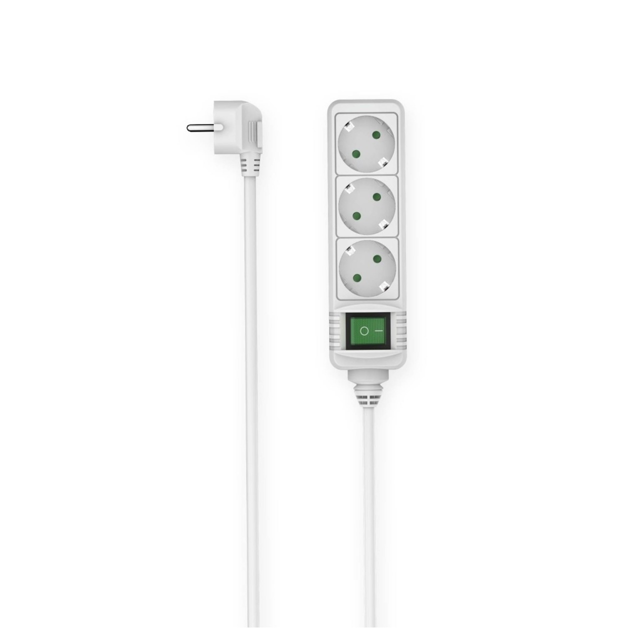 Hama Stekkerdoos, 3-voudig, schakelaar, 3 m Kabel Wit afbeelding