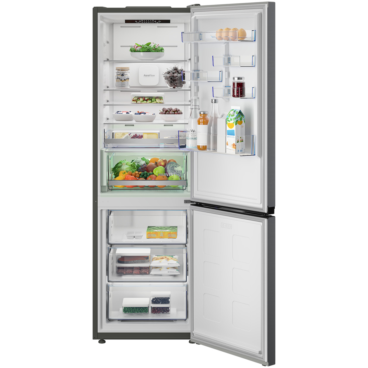 Beko B7RCNA378HXP Koelkast met vriesvak Grijs, foto 2