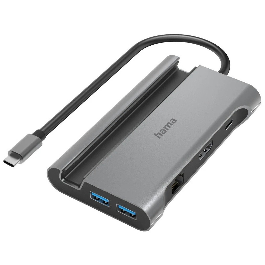 Hama USB-C Hub Connect2Mobile Multiport 7 Ports USB Hub Grijs afbeelding