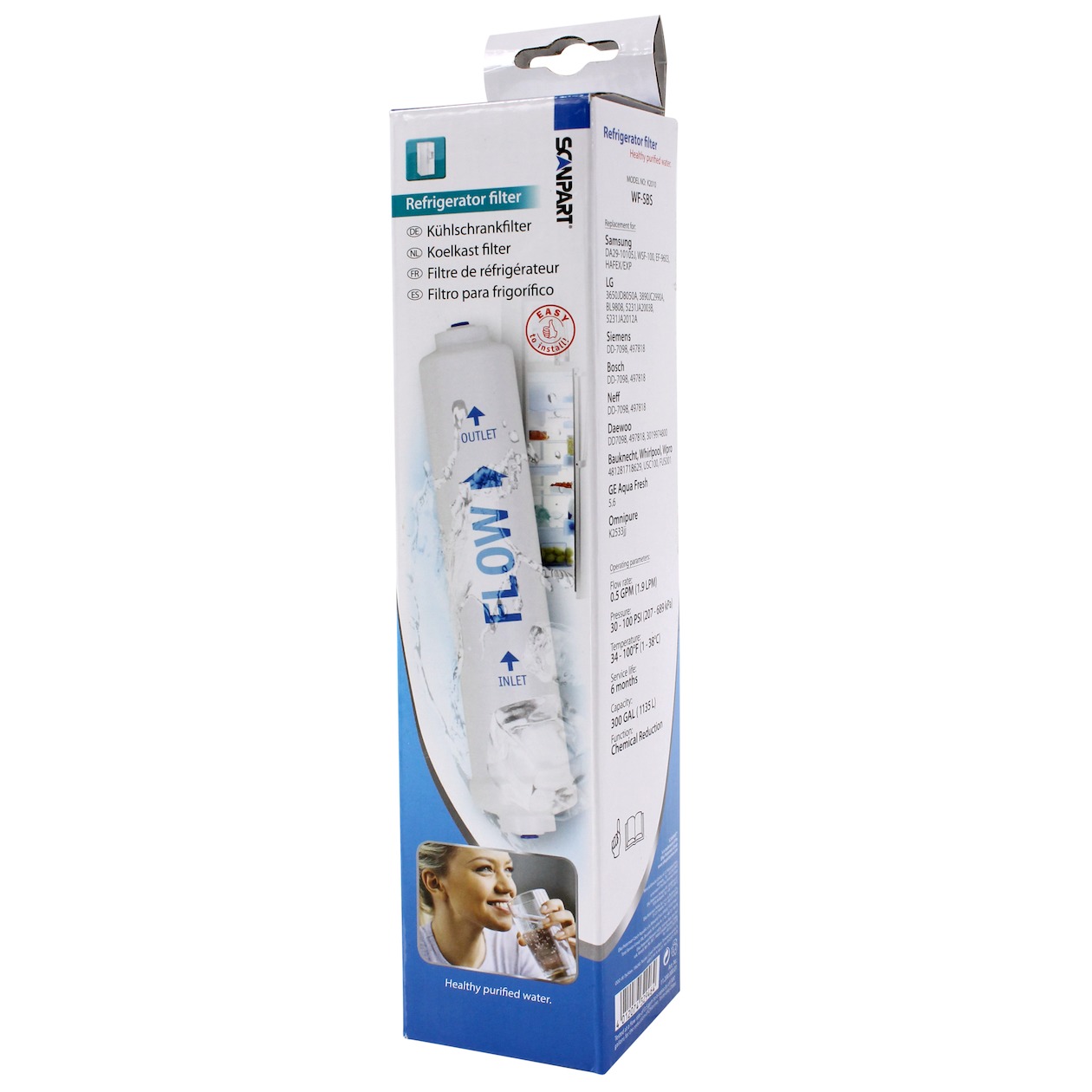 Scanpart koelkast waterfilter extern HAFEX DA29-10105 voor o.a. LG Samsung Koelkast accessoire