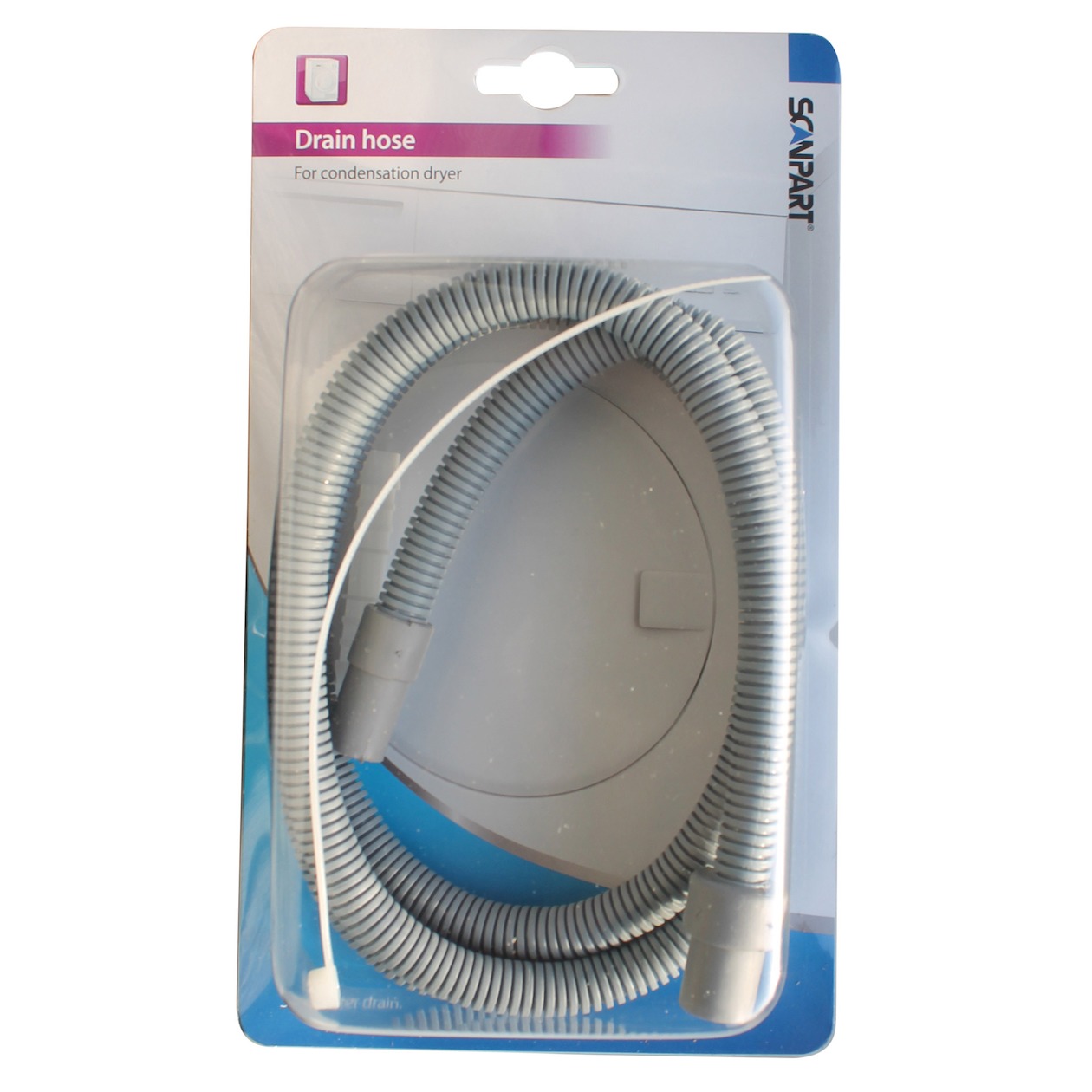 Scanpart afvoerslang condensdroger 8x10mm 1,5m Droger accessoire Grijs afbeelding