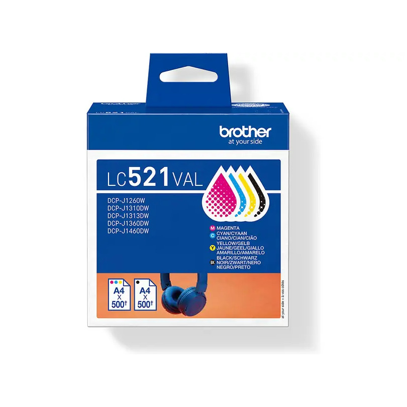 Brother LC-521VAL Cartridges Combo Pack Inkt afbeelding