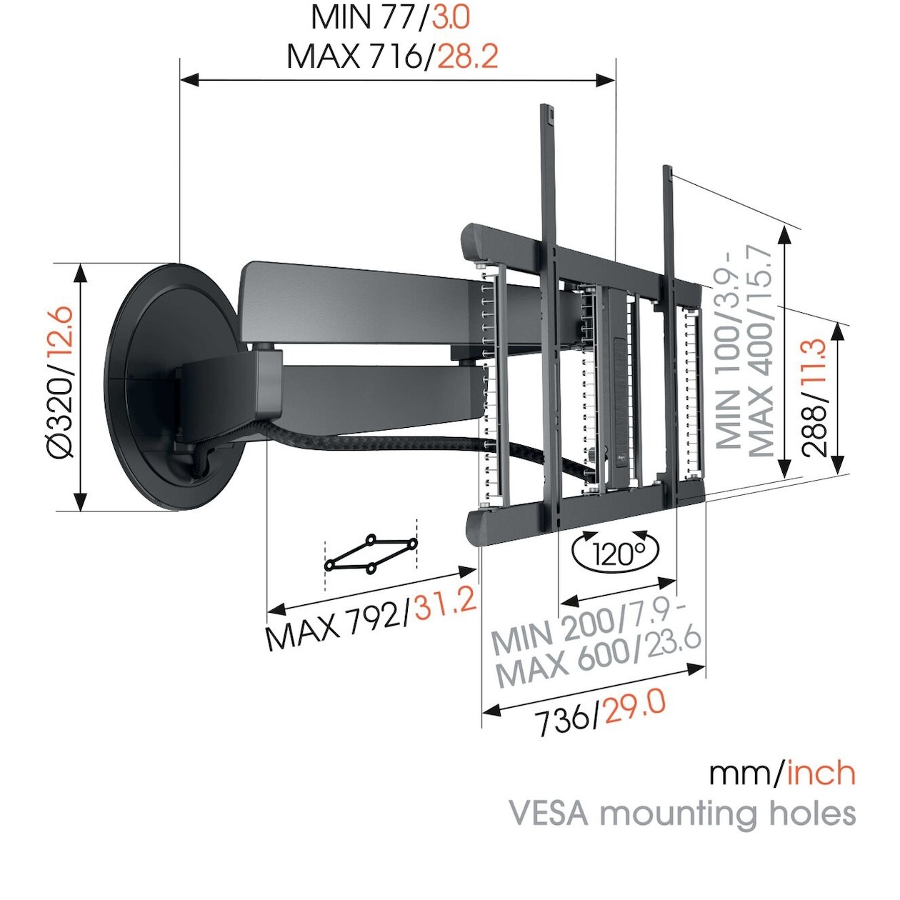 Vogel'S TVM 7655 DESIGNMOUNT TV beugel Zwart, foto 3