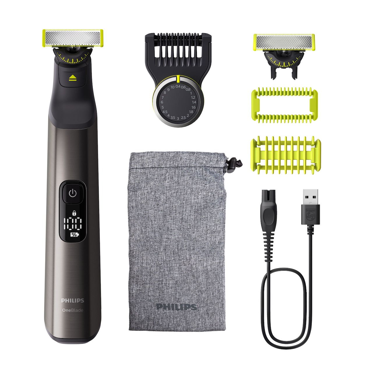 Philips QP6552/15 OneBlade Pro 360 Baardtrimmer Grijs afbeelding