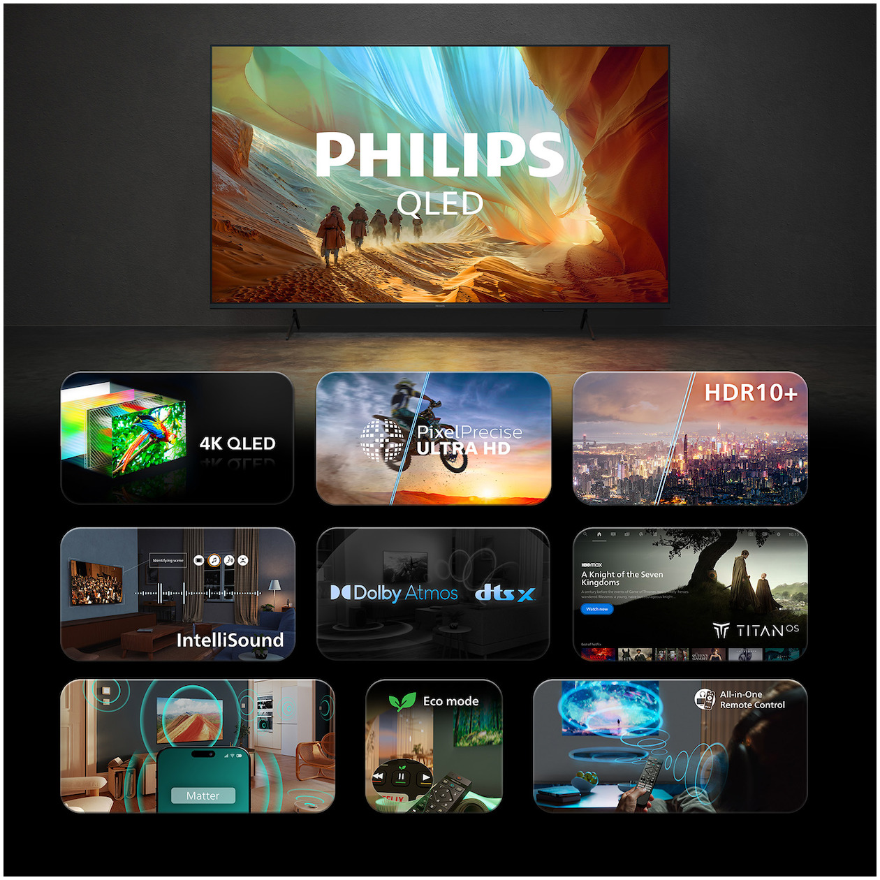 Philips 65PQS7801 (2026) - 65 inch - QLED TV zwart, foto 3