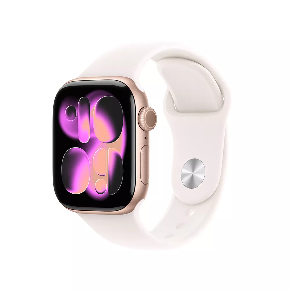 Apple Watch Series 11 GPS + Cellular 42mm Rose Gold Aluminium Case met Light Blush Sport Band - S/M Smartwatch Roze
