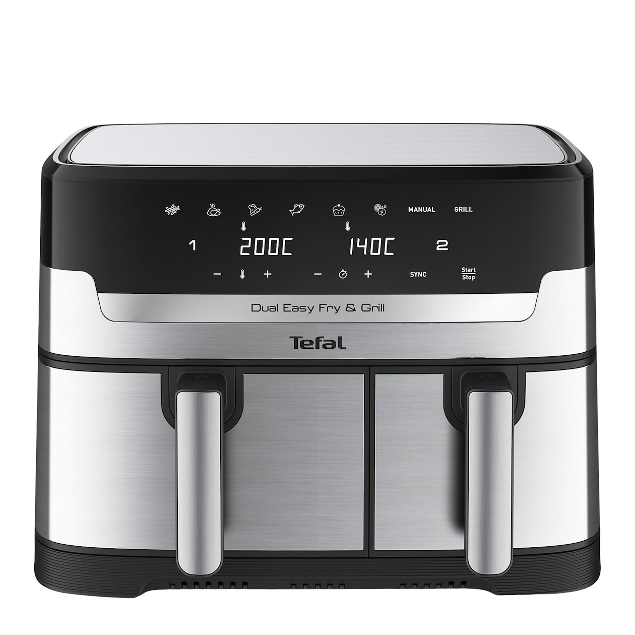 Tefal EY905D Easy Fry & Grill Dual Airfryer Grijs afbeelding