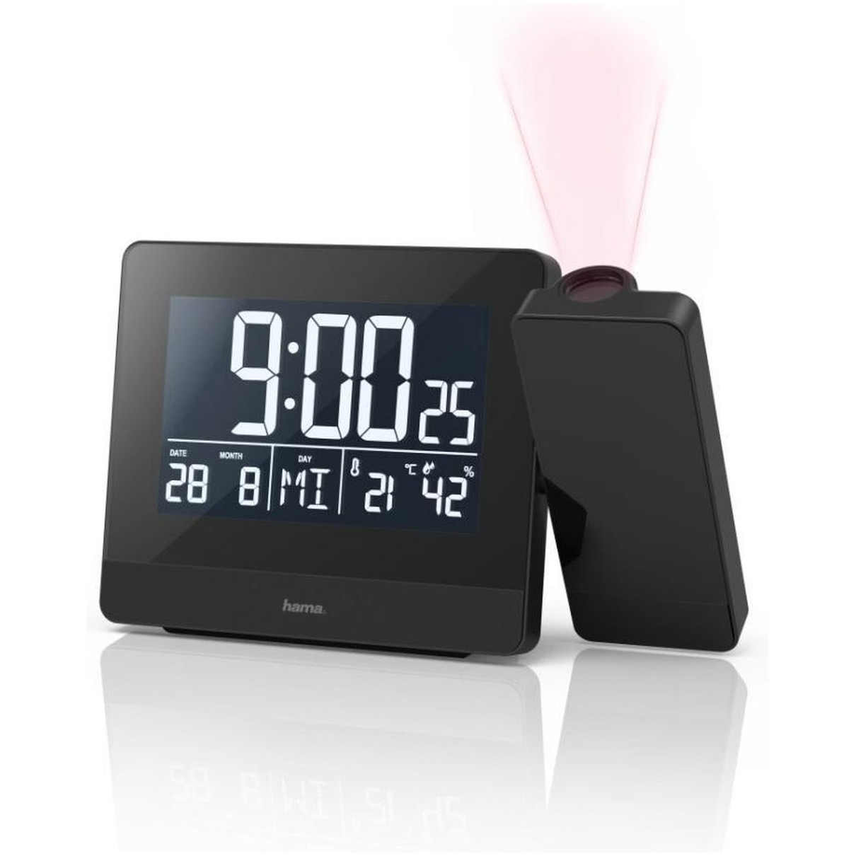 Hama Projectiewekker Plus Charge Wekker radio Zwart afbeelding