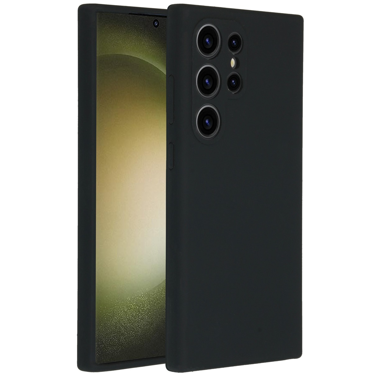 Accezz Liquid Silicone Backcover Samsung Galaxy S24 Ultra Telefoonhoesje Zwart afbeelding