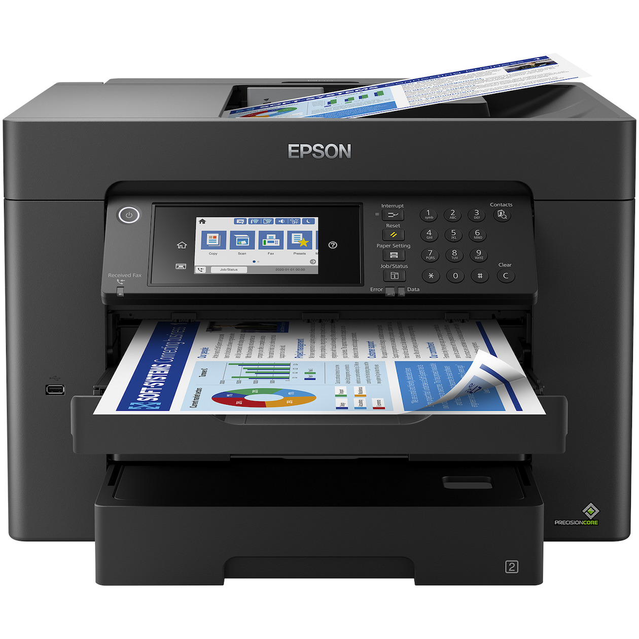 Epson WorkForce WF-7840DTWF All-in-one inkjet printer Zwart afbeelding