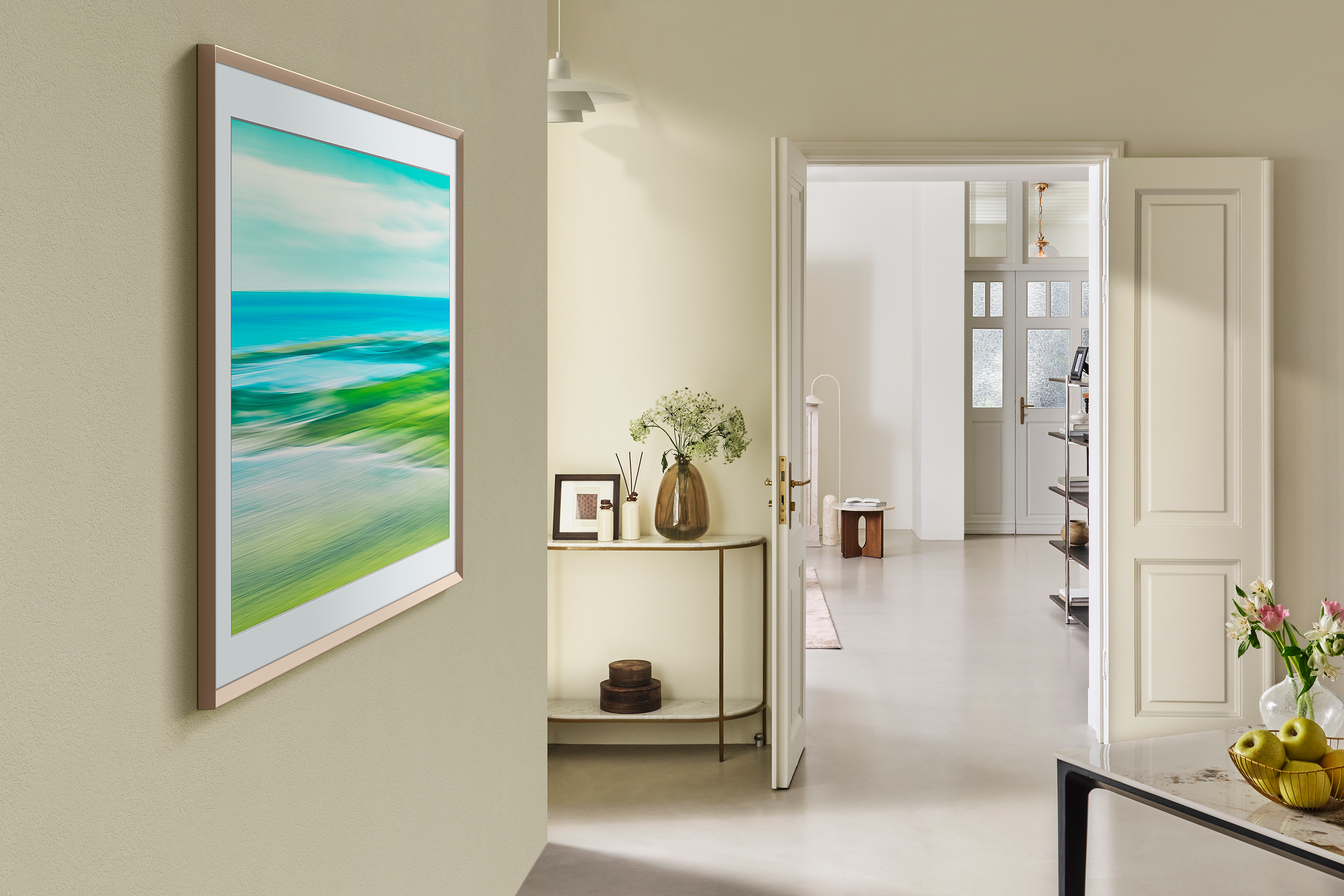 Samsung The Frame 2025 met verwisselbare lijsten.