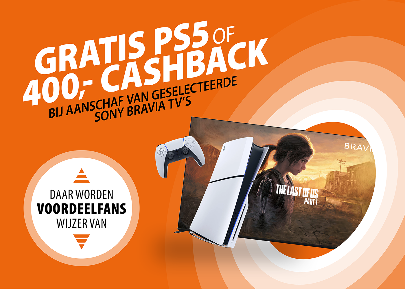 Sony actie - Kies voor cashback of gratis PS5!
