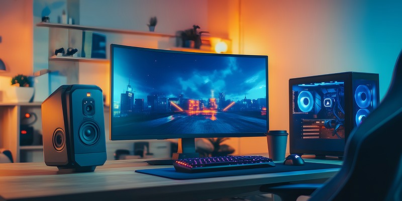 Curved monitor bij gamen en films