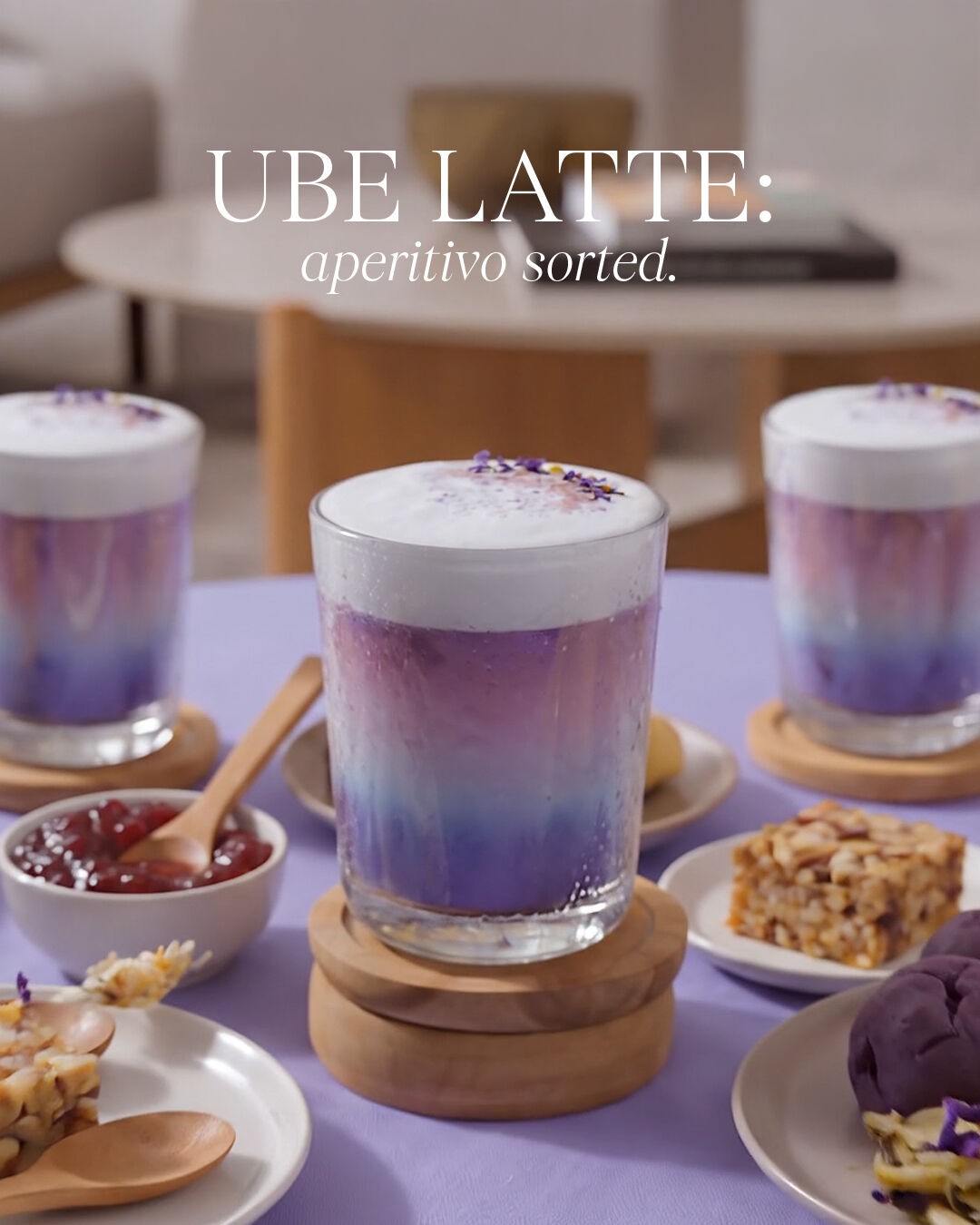Romige paarse Ube Latte